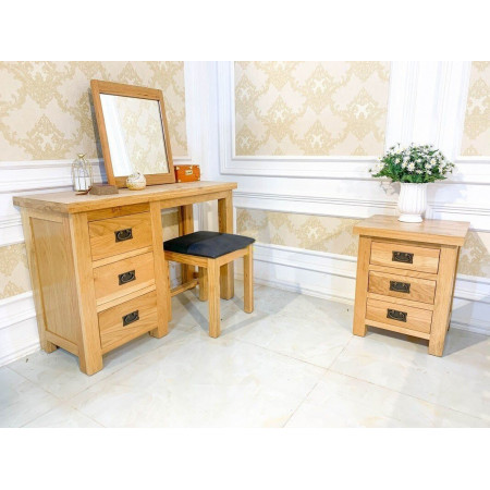 Rustic Oak : Tủ Gỗ Sồi 3 Ngăn Kéo